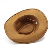 abordables Chapeaux homme-Homme Chapeau de soleil Chapeau de cowboy Chapeau Fedora Trilby Noir Chameau Laineux Le style rétro Mode 18ème siècle État du Texas du quotidien Le thème de la fête Couleur unie / unie Ecran Solaire