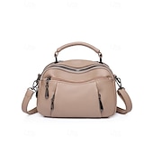 economico Borse a Tracolla-borsa a tracolla in similpelle da donna, piccola borsa casual con scomparti multi-cerniera, elegante borsa a tracolla quotidiana per viaggi e shopping colore vino nero bianco