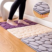 voordelige Matten &amp; Tapijten-badmat met reliëf van kasseien, antislip, traagschuimmat, wasbare badmatten, snel waterabsorberend, antislip, wasbaar, dik, zacht en comfortabel tapijt voor de doucheruimte
