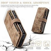 abordables Carcasas Samsung-Funda para teléfono Samsung Galaxy Z Fold 6 Z Fold 5 Z Fold 4 Z Fold 3 funda de billetera con soporte de pie cremallera retro TPU PU cuero