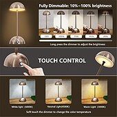 economico Lampade da tavolo-lampada da scrivania retrò in metallo - luce da comodino touch con ricarica wireless tramite USB per casa, soggiorno, camera da letto, 1 pz