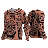 billiga Tecknad och filmkaraktärsgrafik-Moana Maui T-shirt 3D Figur Grafisk Till Par Herr Dam Vuxna Karnival Maskerad 3D-utskrift Fest Ledigt / vardag