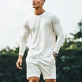 olcso Férfi Basic Tees szettek-Férfi Gofri ing 2 darab Póló öltönyök Teniszing Rövid ujjú Rövid nadrág Terített nyak Nyár Színes Testedző Alkalmi 2 db Vakáció Hétköznapi viselet Sportruházat Fekete Fehér Férfi felső póló