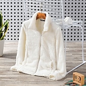 abordables Chaquetas acolchadas-Mujer Chaqueta para senderismo Invierno Al aire libre Mantiene abrigado Resistente al Viento Chaquetas de Lana Chaqueta cortavientos Viaje Rosa Claro Negro Blanco Rosa Gris claro
