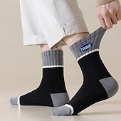 cheap Men&#039;s Socks-Men&#039;s 5 Pairs Multi Packs Socks Crew Socks Running Socks Casual Socks Rainbow Color Color Block Vacation Sports &amp; Outdoor Daily Basic Warm Fall &amp; Winter Fashion Casual