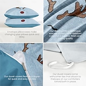 economico 100% cotone-set copripiumino con stampa renna 100% cotone set di biancheria da letto morbido e accogliente con design di renne natalizie perfetto per la stagione invernale elegante arredamento per la camera da letto facile da pulire lavabile in lavatrice