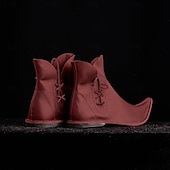 cheap Footwear-Vintage Medieval Renaissance Shoes Boots Flat Jazz Boots Fairy Ranger Elven Fancy Dress Men's Women's Celtic Pirate Fantasy Halloween Carnival Masquerade Casual Daily LARP Ren Faire Adults' Shoes