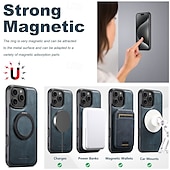 お買い得  iPhone用ケース-電話 ケース 用途 iPhone 16 Pro Max プラス iPhone 15 プロマックスプラス iPhone 14 13 12 Pro Max Plus バックカバー スタンド付き 磁石バックル ワイヤレス充電をサポート レトロ風 TPU PUレザー