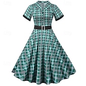 ieftine Rochii-Elegant klasické 1950 Rochii Plisat Linia -A Pentru femei ziua îndragostiților Evenimente / Petrecere Dată Petrecere ceai Adulți Rochie Primavara vara