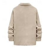 abordables Manteaux &amp; vestes-Homme Chemise Veste Veste de transition Quotidien Résistant à l'usure Avec Poches Jacquard Toutes saisons Uni Occasionnel Revers Régulier Noir Blanche Kaki Gris Claire Gris foncé Veste
