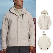 baratos Casacos Leves, Polares &amp; Caminhada-Homens Jaqueta Softshell Jaqueta de Trilha Inverno Ao ar livre Térmico / Quente A Prova de Vento Impermeável Jaquetas 3-em-1 Jaqueta leve Jaqueta corta-vento Viajar Preto Vermelho Azul Marinho