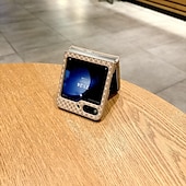 お買い得  サムスン用ケース-電話 ケース 用途 サムスンのギャラクシー Zフリップ6 Z Flip 5 Z Flip 4 バックカバー スタンド付き 磁石バックル ワイヤレス充電をサポート レトロ風 PC