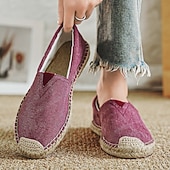 cheap Men's Slip-ons &amp; Loafers-Men's Red Canvas Espadrille Slip-On Shoes with Jute Rope Sole – Comfortable Summer Footwear