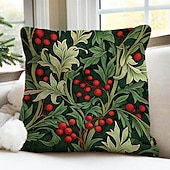 billige Ferieputetrekk-holly dobbel side putetrekk 1 stk mykt dekorativt firkantet putetrekk putetrekk for soverom stue sofa sofa stol
