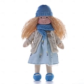 preiswerte Puppen-Waldorfpuppe mit Baumwollkörper, Künstlerpuppe, handgefertigte Mini-Anziehpuppe zum Selbermachen (Zubehör Bär nicht im Lieferumfang enthalten) für Weihnachtsgeschenke
