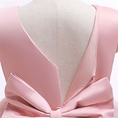 voordelige Bloemenjurken-Bloemenmeisjesjurk kinderen Voor meisjes Prinses jurk Prestatie Bruiloft Feest Elegant Mooi Netstof Effen Kleur Mouwloos Strakke ronde hals Lichtgeel Licht Roze 4 jaar +