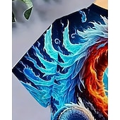 billiga Pojkens 3D-djur-Pojkar 3D Grafisk Drake T-shirt Kortärmad Sommar Vår Mode Grundläggande Barn 4-12 år Rund hals Utomhus Ledigt Dagligen Normal