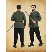 levne oblečení-Retro Středověké Renesanční Kalhoty Úbory Pásek Ren Faire Pánské Viking Fantazie předvečer Všech svatých Karneval Plesová maškaráda Karneval Výkon LARP Dospělé Tričko Kalhoty Pásek