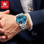 levne Quartz hodinky-olevs pánské business quartz hodinky s nočním viděním datumovka týdenní displej jednoduchý quartzový strojek módní a voděodolné sportovní hodinky