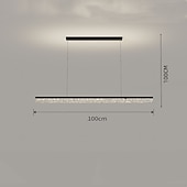 baratos Luzes da ilha-Luminária pendente linear moderna estilo cristal com escurecimento contínuo com controle remoto lâmpada de iluminação de ilha de metal para sala de jantar 100cm 110-240v