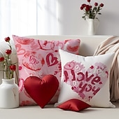 abordables Housse de coussin de vacances-Housse de coussin décorative en forme de rouge à lèvres de mariage 1PC Housse de coussin carrée douce Housse de coussin pour chambre salon canapé fauteuil