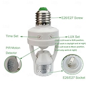 cheap Light Bulb Sockets-Motion Sensor Light Socket E26/E27 Smart Lamp Bulb Holder Adapter Auto On/Off Light Control Suitable for Garage Basement Porch Storage Room