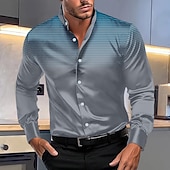 economico Camicie eleganti da uomo-Per uomo Camicia con colletto a fascia Camicia in raso Camicie Liscio Matrimonio Esterno Bianco Rosso Blu marino Arancione Manica lunga Estate Primavera Abbigliamento