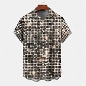economico Modello 3D-Per uomo Stampa 3D Maglietta informale Camicia con bottoni Manica lunga Astratto Informale Feste Casual Informale Estate Primavera Collo ripiegabile Abbottonare Giallo