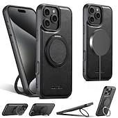 お買い得  iPhone用ケース-電話 ケース 用途 iPhone 16 Pro Max プラス iPhone 15 プロマックスプラス iPhone 14 13 12 Pro Max Plus バックカバー スタンド付き 磁石バックル ワイヤレス充電をサポート レトロ風 TPU PUレザー