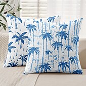 abordables Taies d&#039;Oreiller-Housse de coussin décorative à motif de palmiers, 1 pièce, taie d&#039;oreiller carrée douce pour chambre à coucher, salon, canapé, chaise