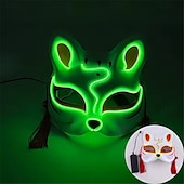 cheap Decorative Lights-Carnival LED Fox Luminous Mask - Festival Party Light Up Decoration Prop, Internet Celebrity Live Streaming Gift AA Batteries Powered - 1PC