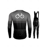 cheap Men&#039;s Clothing Sets-Men&#039;s Cycling Jersey Black&amp;White Bib set Top MTB Bicycle Shirt Mountain Road Riding Clothing Short Sleeve Cyclist biking Quick Dry Breathable 3 Rear Pockets