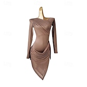 abordables Tenues de danse latine-Danse de la salsa latine Robe Gland Fantaisie Femme Utilisation Entraînement manche longue Polyester Maille