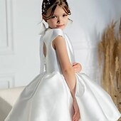 preiswerte Kleider für die Blumenmädchen-kinderkleidung Mädchen Blumenmädchen Kleid Kleid für die Erstkommunion Party Kleid Feste Farbe Ärmellos Leistung Hochzeit Party Gitter Prinzessin Süß Gitter Mitte der Wade Etuikleid Tüll-Kleid Sommer