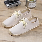 baratos Ténis para Homem-sapatos masculinos de lona azul espadrille com cadarço e sola de corda de juta – calçados casuais confortáveis de verão