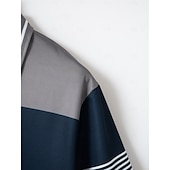 billige Klassisk poloskjorte for menn-Herre Business Polo Golf skjorte Virksomhet Avslappet Knaphul Klassisk Kortermet Fargeblokk Stribe Lapper Knapper Sommer Vår &amp; Vinter Hvit Rød Oransje Grønn Kakifarget Grå Business Polo