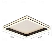 baratos Luzes de teto reguláveis-Lâmpada de teto quadrada led com escurecimento contínuo cor da luz luz de teto comutável 50cm 110-240v