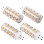 tanie Żarówki LED 2-pinowe-żarówki kukurydziane led g4 12v/24v ac/dc, 5w 63led ściemnialne do żyrandoli kryształowych, ciepła biel &amp;biały, 4szt