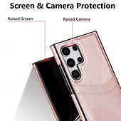 halpa Samsung-kotelot-Puhelinlokero Samsung Galaxy S24 Ultra S24 Plus S24 S24 FE S23 S23 Ultra S23 Plus S22 S22 Plus Ultra A55 5G takakansi korttipaikka iskuja kestävä retro TPU PU nahka