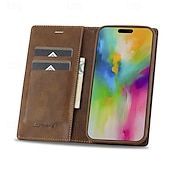 levne Pouzdra pro iPhone-telefon Carcasă Pro iPhone 16 15 14 Pro Max Plus iPhone 13 12 11 Pro Max Mini Flip Cover se stojánkem Magnetické Slot pro kartu Retro TPU PU kůže