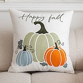 billiga Halloween Sovrum-Halloween Broderade Pumpor Dekorativa Toss Kuddar Överdrag 1PC Mjukt Fyrkantigt Kuddskydd Höstkudde för Sovrum Vardagsrum Soffa Stol