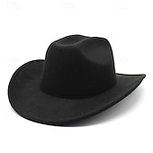 tanie Kapelusz Fedora-Męskie Czapka Kentucky Derby Kapelusz Kowbojski kapelusz Kapelusz Fedora Trilby Czarny Biały Wełniany Styl vintage Moda 18 wiek Stan Teksas Codzienny Impreza tematyczna Jednolity/zwykły kolor Filtr