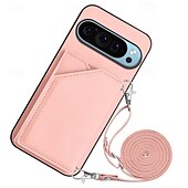זול תיק טלפון אחר-טלפון מגן עבור Pixel 9 Pro Pixel 9 Pro XL Pixel 8 Pro Pixel 8 פיקסל 9 כיסוי אחורי עם מעמד עם שרוך חריץ לכרטיס רטרו TPU עור PU