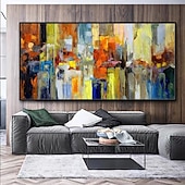 cheap Abstract Paintings-Mintura Handmade Color Block Oil Paintings On Canvas Wall Art Decoration Modern Abstract Picture For Home Decor Rolled Frameless Unstretched Painting