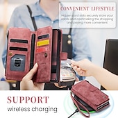 abordables Carcasas Samsung-Funda para teléfono Samsung Galaxy Z Fold 6 Z Fold 5 Z Fold 4 Z Fold 3 funda de billetera con soporte de pie cremallera retro TPU PU cuero