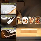 cheap Wedding Gift-Personalized Light Up Photo Frame Valentines LOVE Custom Acrylic Night Light USB Powered Perfect for Valentine&#039;s Day Wedding Anniversary Lovers Birthday Boyfriends and Girlfriends Gifts