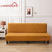 billiga Sofföverdrag-jacquard futon överdrag bäddsoffa överdrag enfärgad utan armstöd bäddsoffa överdrag hög elastisk hopfällbar möbel skyddsöverdrag