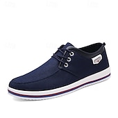 cheap Men&#039;s Sneakers-Men&#039;s Light Gray Canvas Lace-Up Casual Shoes with Contrast Trim – Stylish Lightweight Footwear for Travel, Work, and Daily Wear