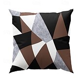baratos estilo geométrico-Capa de almofada decorativa com padrão argyle 1 peça, capa de almofada quadrada macia, fronha para quarto, sala de estar, sofá, cadeira, preto, cinza, branco, vermelho, verde