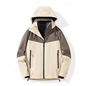 baratos Casacos Leves, Polares &amp; Caminhada-Homens Jaqueta Softshell Jaqueta de Trilha Inverno Ao ar livre Bloco de cor Térmico / Quente A Prova de Vento Impermeável Jaquetas 3-em-1 Jaqueta de Inverno Jaqueta corta-vento Viajar Preto Branco